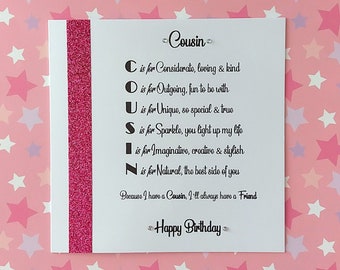 Carte D Anniversaire Cousin Etsy France Carte D Anniversaire Cousin Etsy France