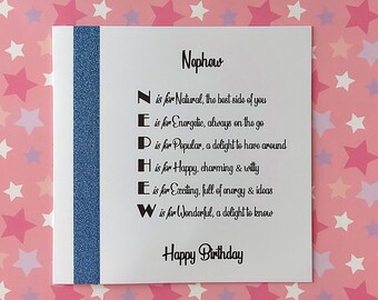 Birthday Poem For Nephew Nephew Poem | Etsy Uk