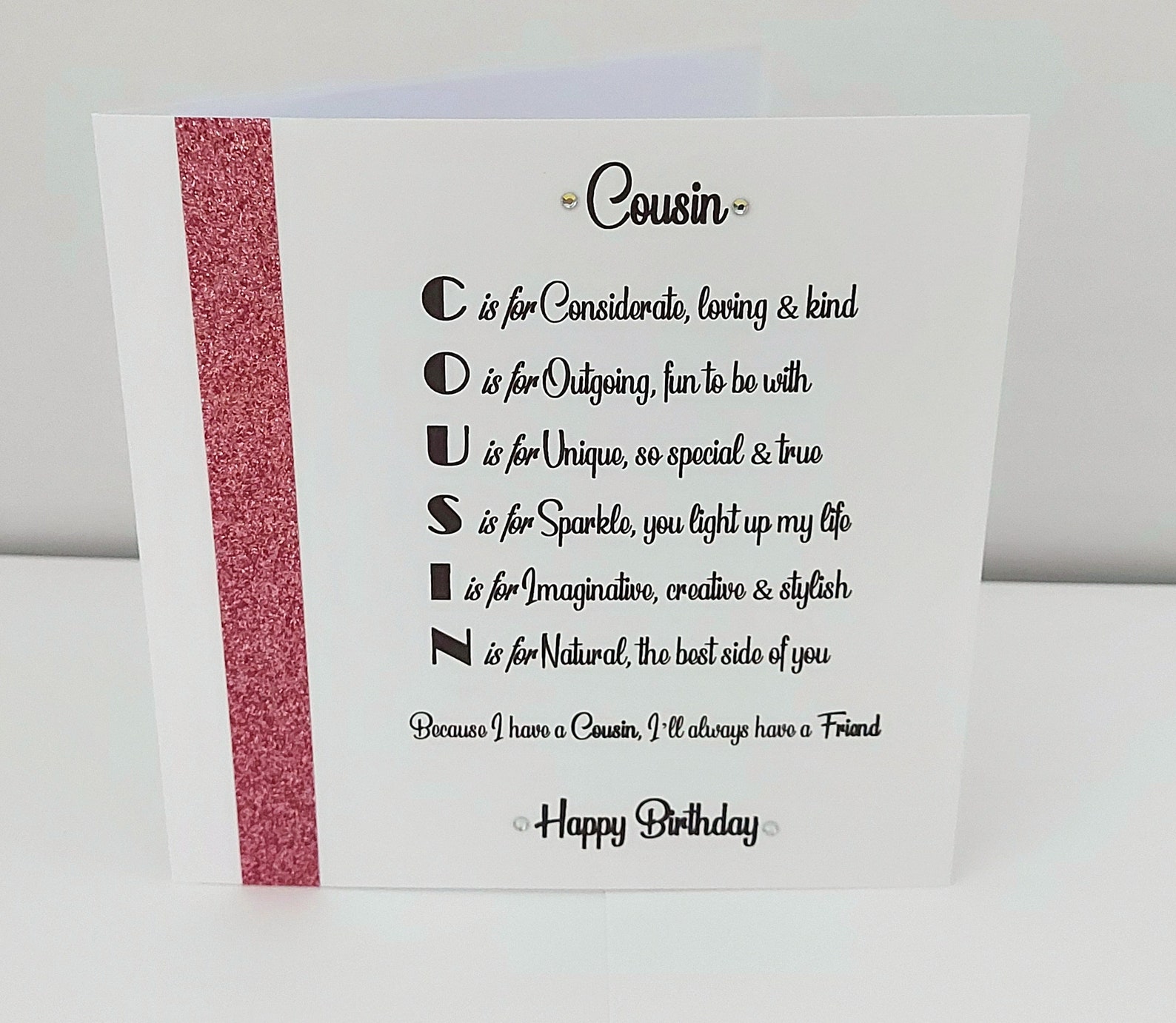 Cousin Gedicht Geburtstagskarte erstaunliche Cousin Etsy