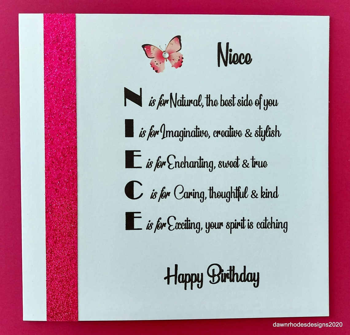 Niece Poem Birthday Card Special Niece Birthday Amazing Etsy