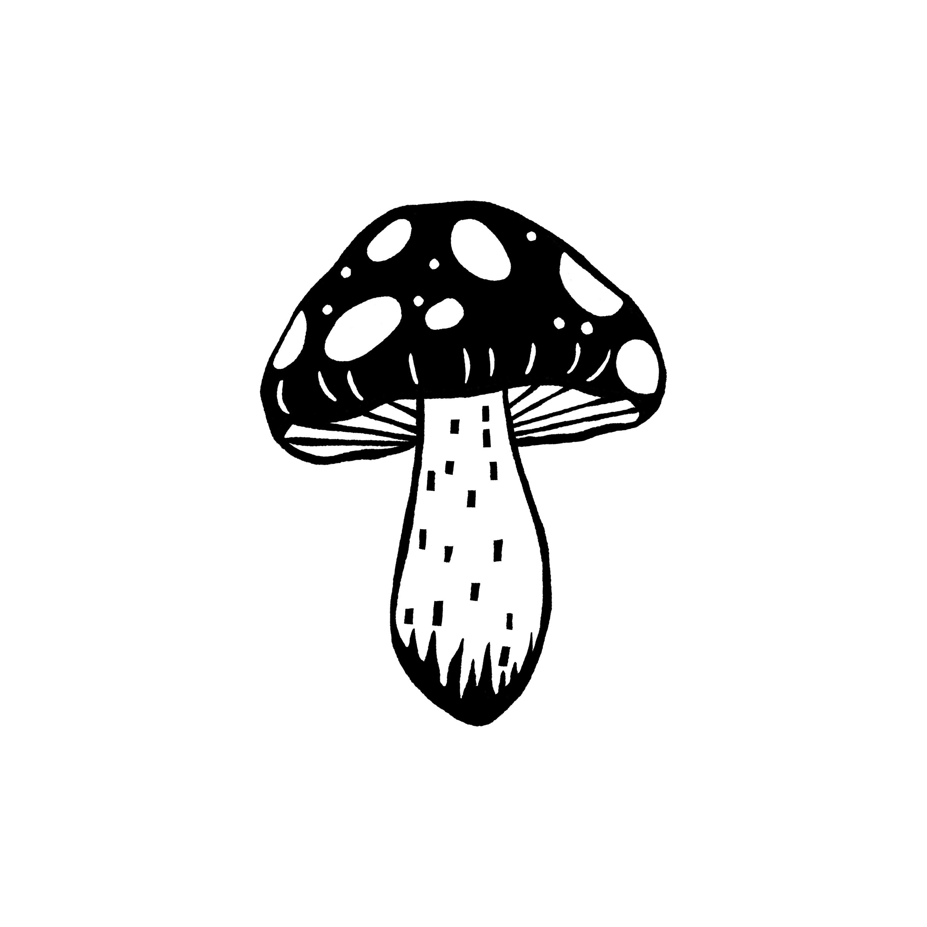 Mushroom Clipart Forest Mushroom Block Print Clipart Fungi Etsy