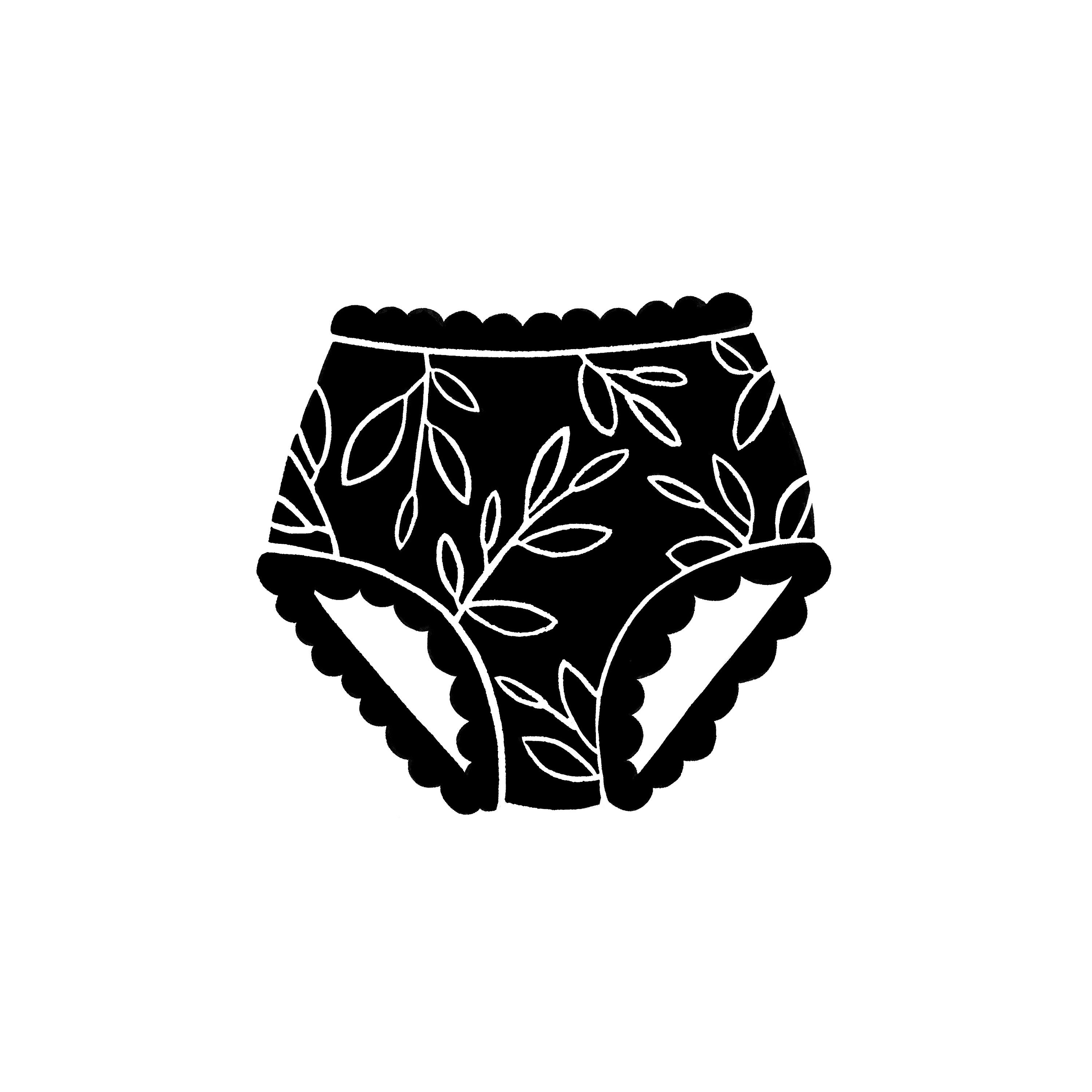 Lingerie Clipart Floral Panties Block Print Clipart Etsy UK