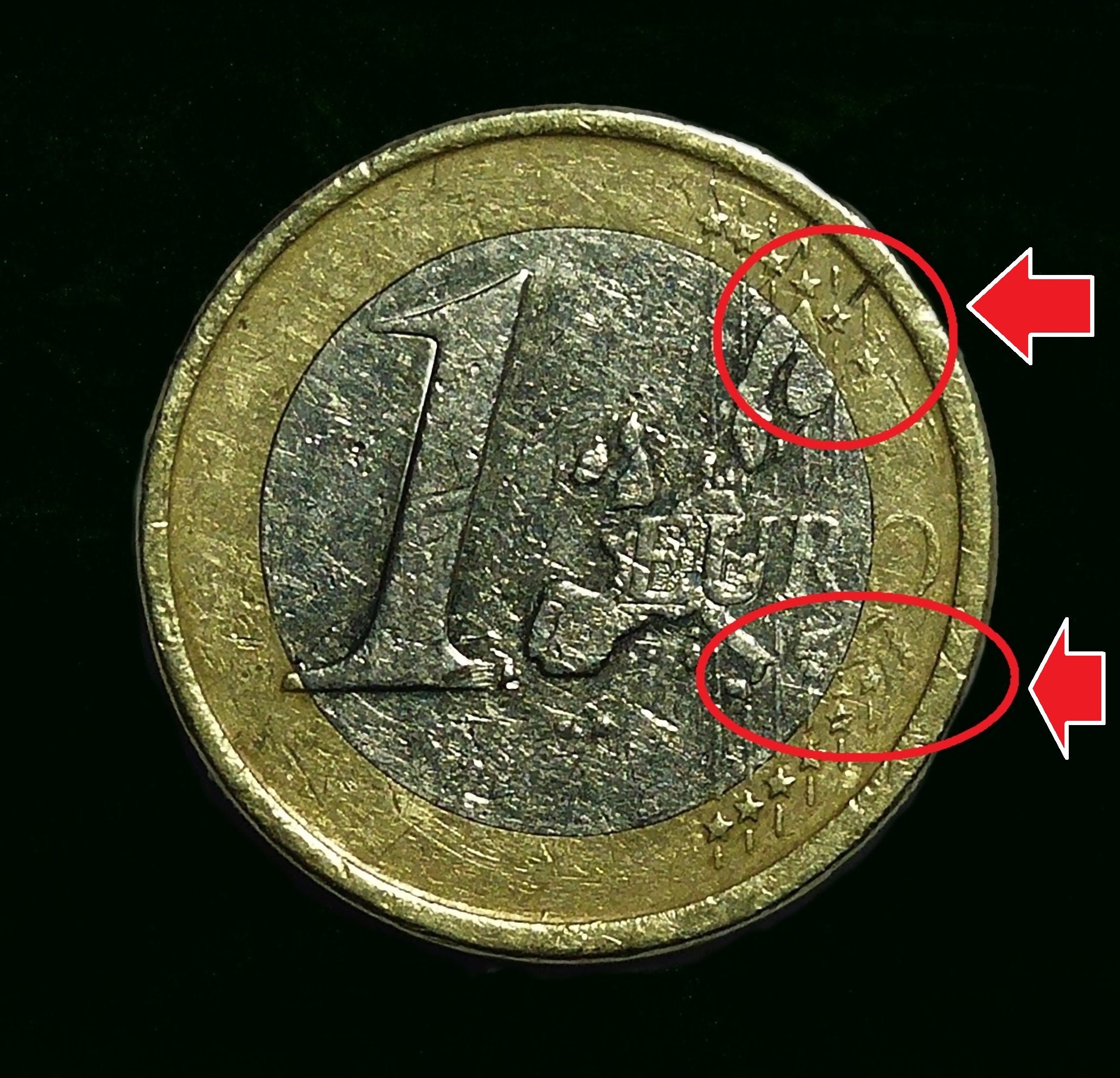 1 Euro España 2003 con extremas debilidades de acuñación acuñación  incorrecta única pieza de colección -  España