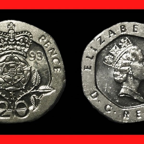 20 Pence-Münze - 1982 - Großbritannien - Vintage - 40 Jahre