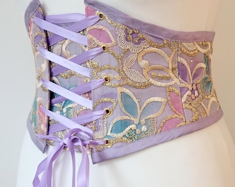 Small Fairy Silk Corset Belt Front Lacing Renaissance Costume Underbust Fearne