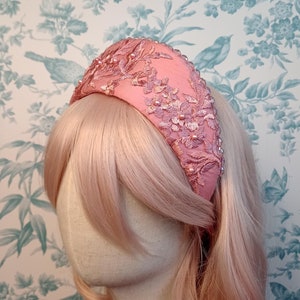 Mauve Pink Lace Kokoshnik French Hood Renaissance Fantasie Kranz Tiara Haarschmuck