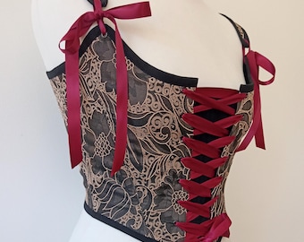 Small Brocade Renaissance Stays Corset 18th Century Costume Bodice