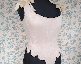 Custom Ivory Stays Corset 18th Century Rococo Marie Antoinette 1770's Historical Costume