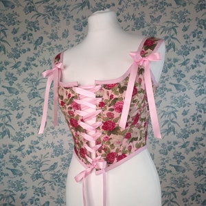 Custom Vintage Pink Renaissance Stays Corset 18th Century Cottagecore Costume