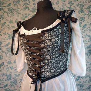 Small Reversible Black Renaissance Corset Stays 18th Century Gothic ...