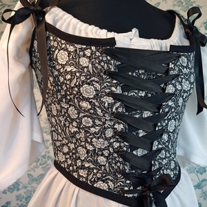 Custom Reversible Black Renaissance Corset Stays 18th Century Gothic ...