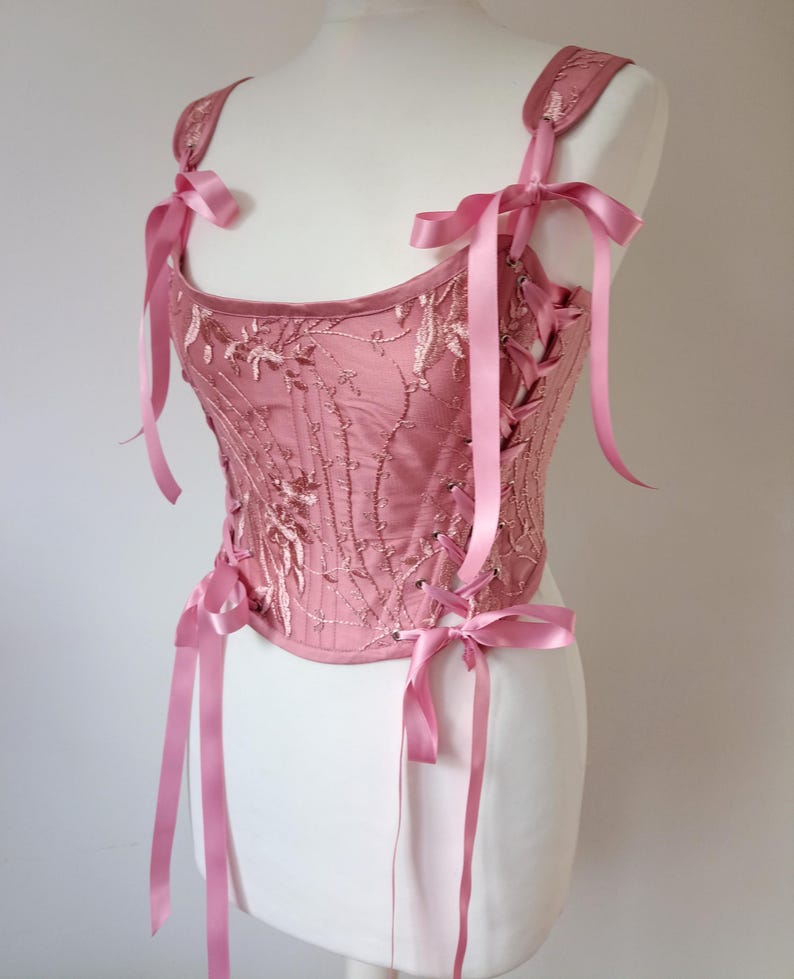 Small Mauve Pink Renaissance Corset Stays 18th Century Vintage Rose ...