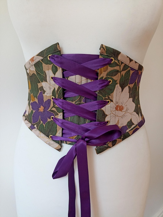 Small Botanical Corset Belt Front Lacing Renaissance Costume  display picture 2
