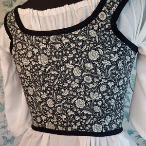 Small Reversible Black Renaissance Corset Stays 18th Century Gothic ...