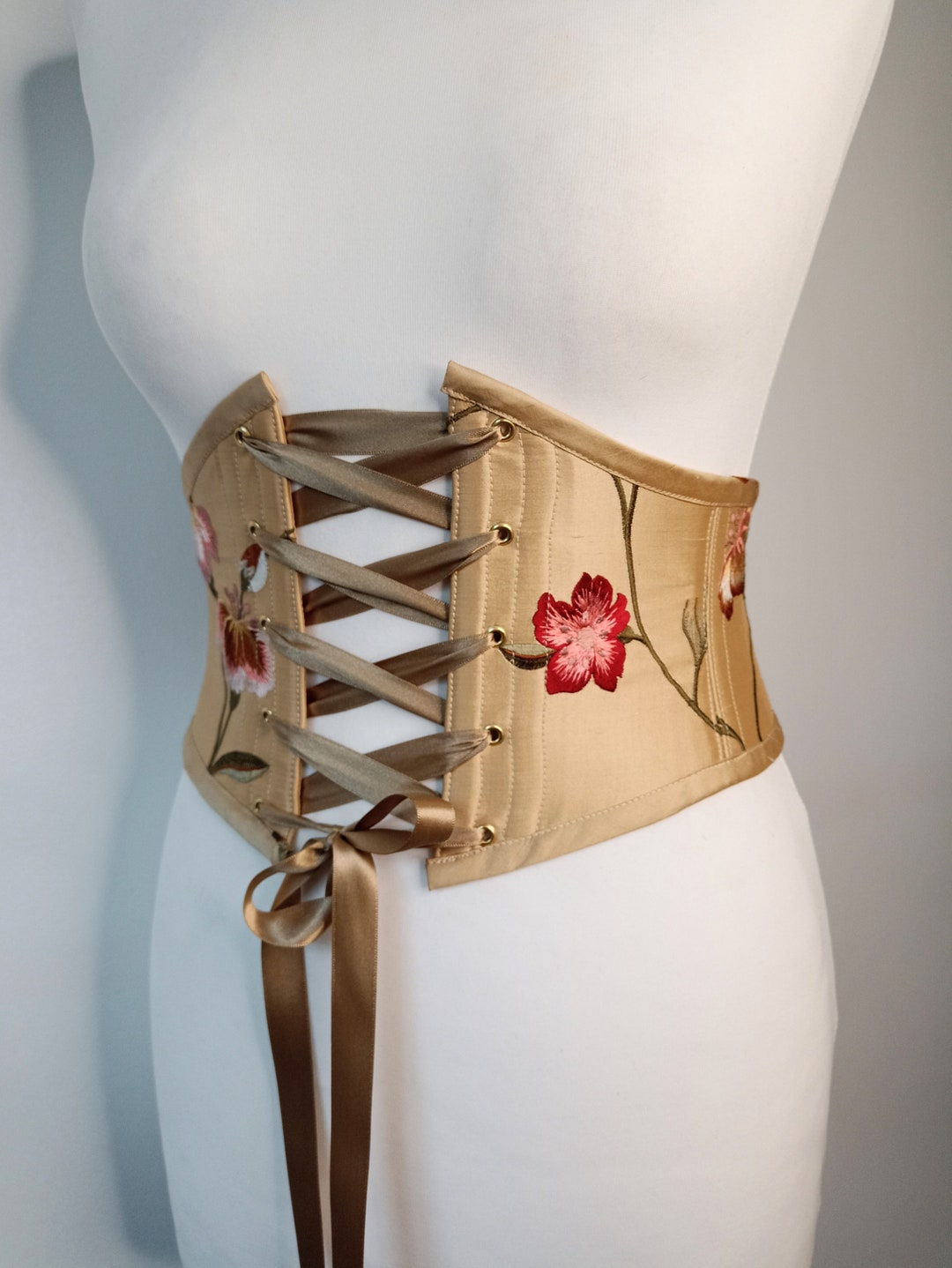 Gold Lace-Up Corset Belt Wide Elastic Waist Renaissance Costume Accessory Yalice Women Corset Belt Gold Wide Elastic Waist Belt for  main image 2