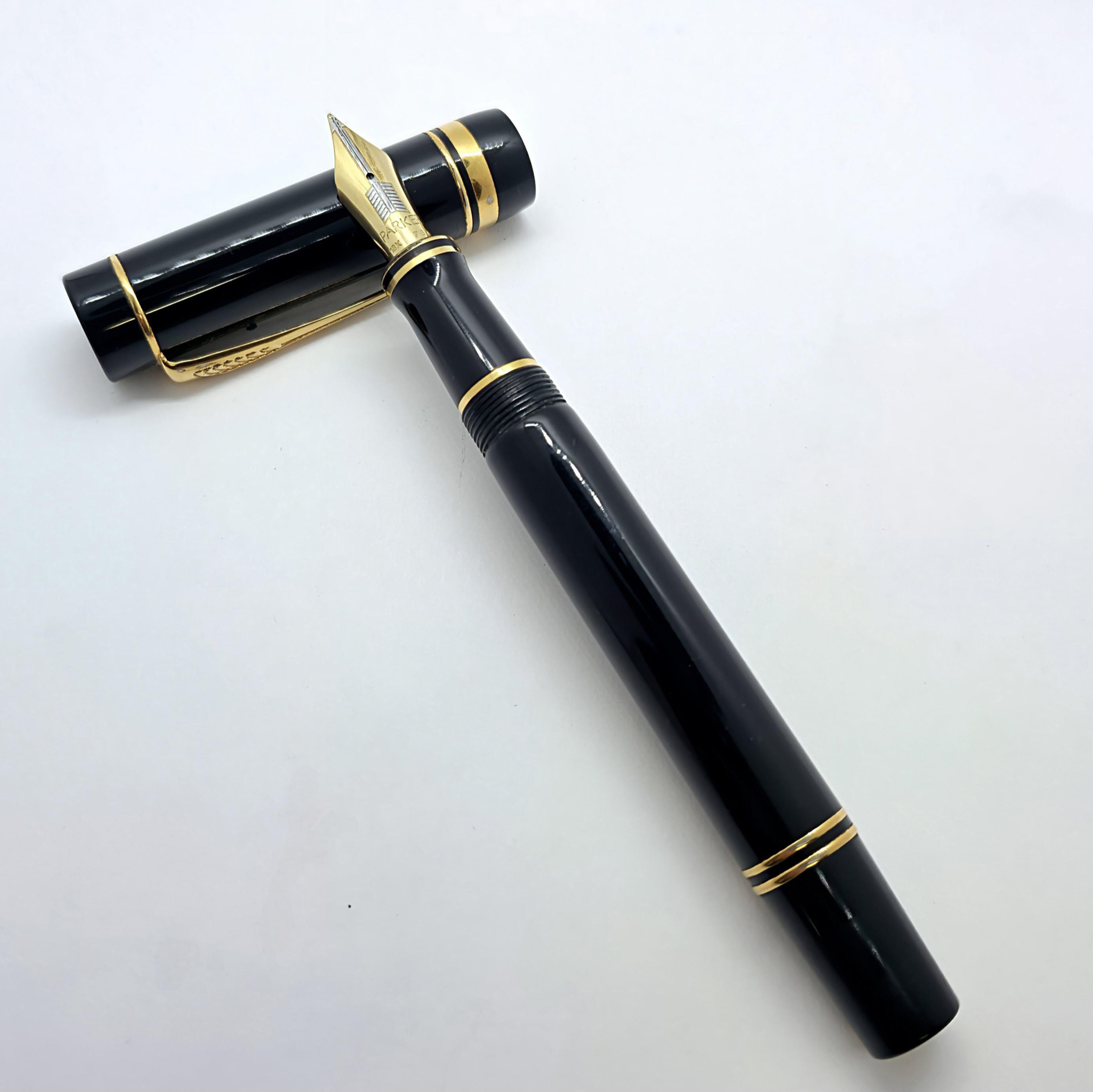 PARKER DUOFOLD 18Ｋ750 Parker Duofold Fountain Pen Platinum Club 18K 750 Gold Nib W