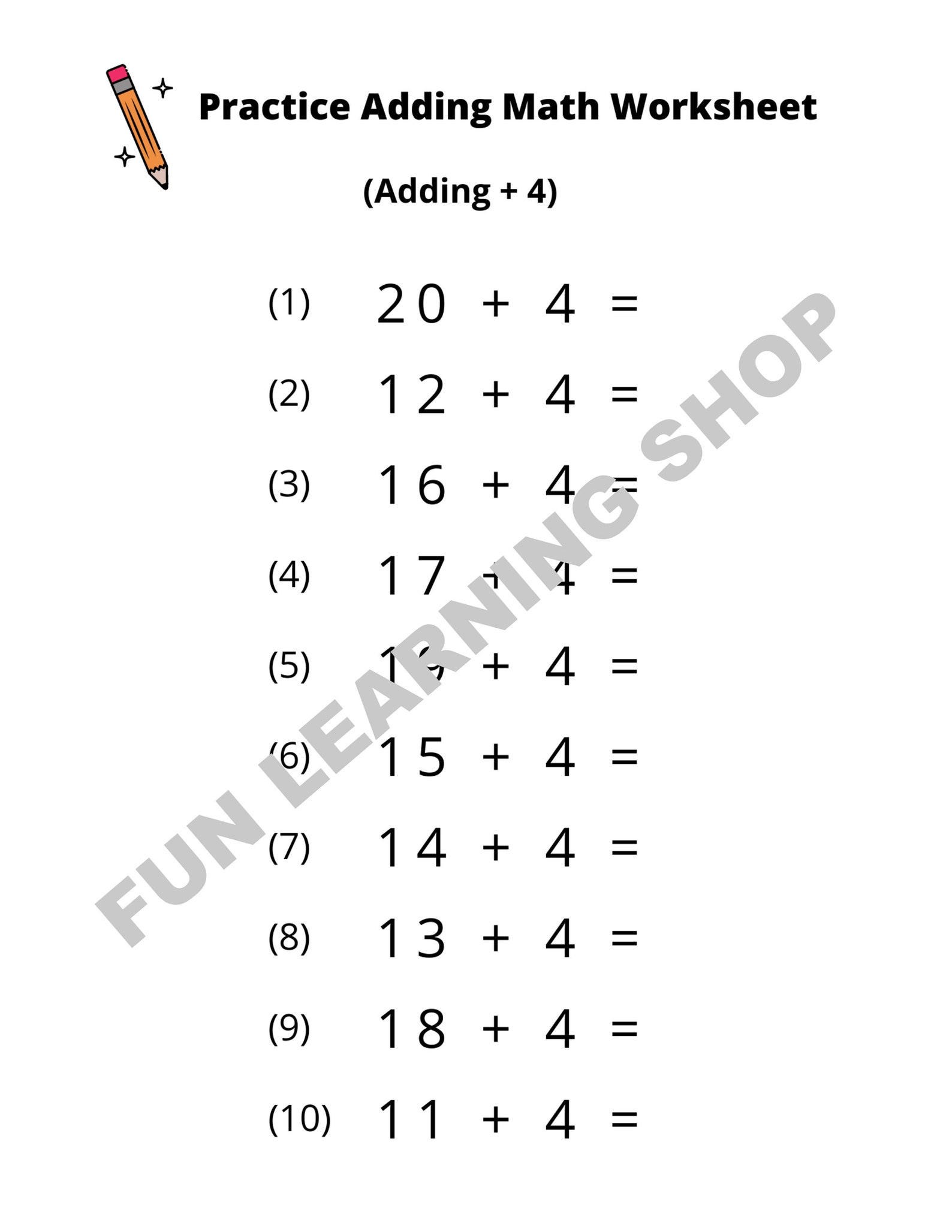 10-printable-addition-math-worksheets-adding-by-4-numbers-etsy