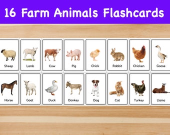 16 Farm Animals Flashcards / Image Cards for Kids - Etsy 16 Farm Animals Flashcards / Image Cards for Kids - Etsy