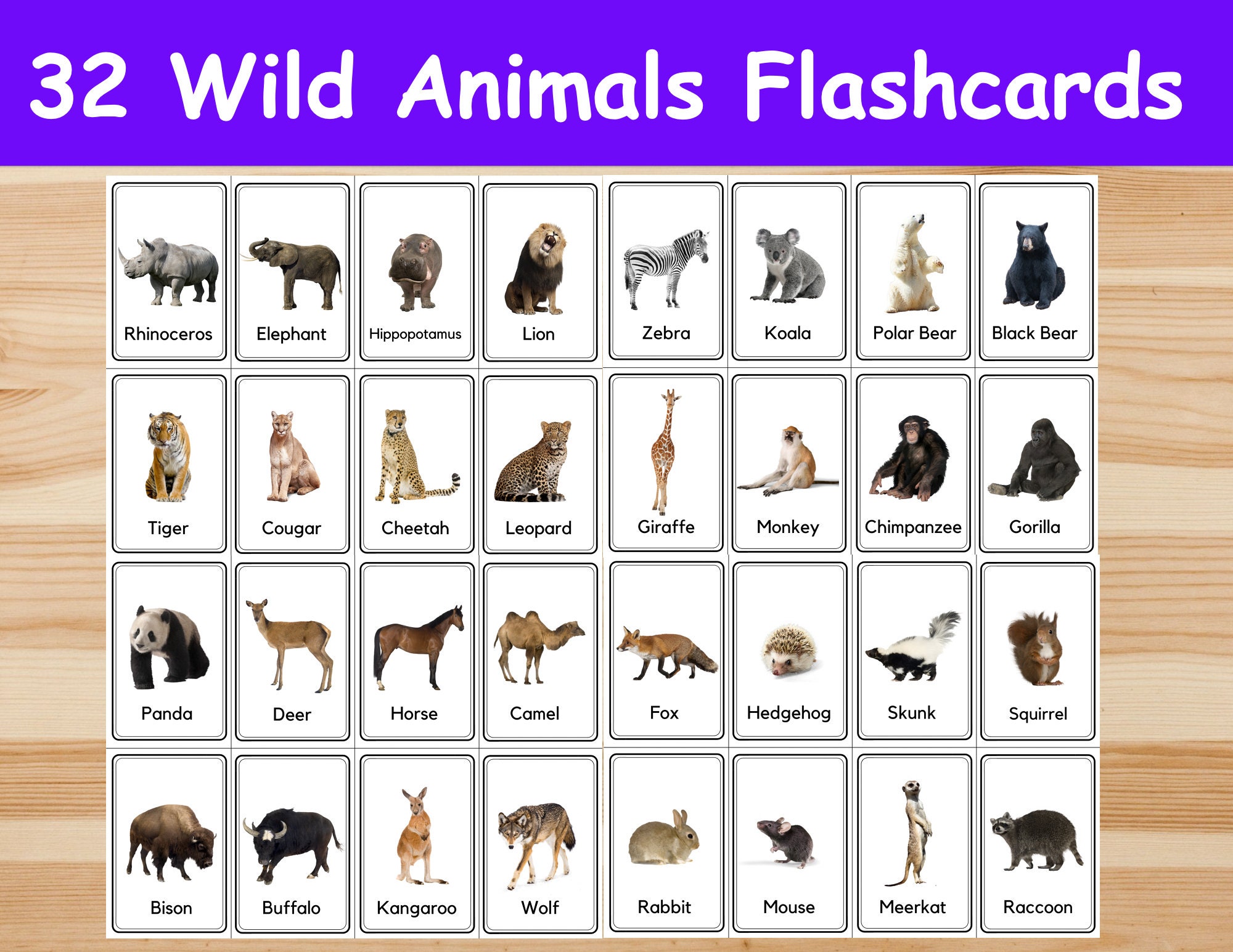 32-wild-animals-flashcards-image-cards-for-kids-etsy