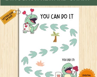 Dinosaur Printable Reward Chart, Toddler Chore Chart (Digital Download)