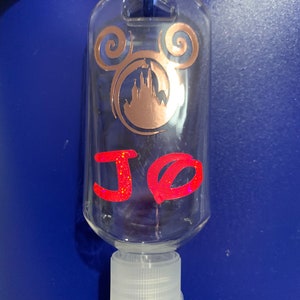 Personalised Hand sanitiser bottle on clip | hand gel | carabiner clip | alcohol gel | small bottle