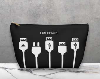 Cables Accessory Bag, Charger Storage, Travel Organizer, Funny Cable Organizer, Accessory Pouch Storage Bag, Funny Gift for Dad, Travel Gift