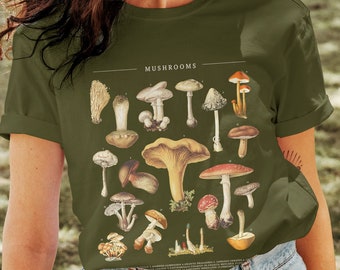 Mushroom Shirt, Mushroom Top, Cottagecore Clothing, Goblincore Clothing, Dark Academia, Fairy Grunge Clothing, Mushroom T shirt