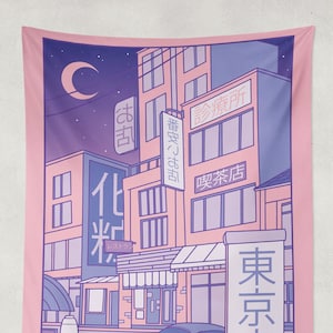 Pink anime tapestry best sale