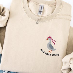 Embroidered Mrs Silly Goose Bride Sweater Funny Goose Lover Crewneck Married Couple Matching Sweatshirt Wedding Gift Anniversary Wife Shirt