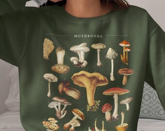 Mushroom Sweatshirt, Mushroom Top, Cottagecore Sweatshirt, Goblincore Clothing, Goblincore Sweater, Fairy Grunge Sweater, Mushroom Sweater