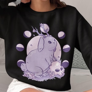 Jackalope Pastel Goth Shirt, Pastel Goth Clothing, Harajuku Shirt, Jackalope Shirt, Cryptid Shirt, Pastel Goth Sweater, Creepy Cute Shirt