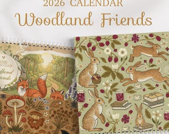 2026 Cottagecore Wall Calendar | Whimsical Nature Art Calendar with Animals & Flowers | Vintage Folk Art Aesthetic | Country Home Decor Gift