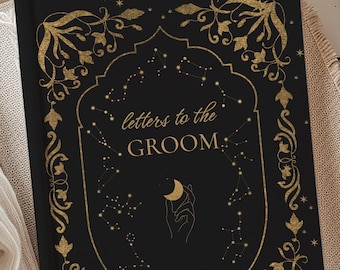 Personalized Letters to the Groom Journal Book Gift for Future Husband Party Groom Keepsake Stars Moon Notebook & Anniversary Guest Book