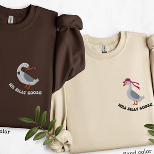 Embroidered Mr Silly Goose Groom Sweater Funny Goose Lover Crewneck Married Couple Matching Sweatshirt Wedding Gift Anniversary Fiance Shirt