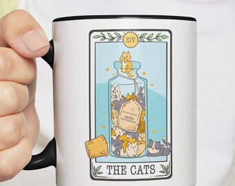 The Cats Tarot Mug, Cat Meme Tarot Card Mug, Tarot Mug, Witchy Mug, Meme Coffee Mug, Tarot Decor, Tarot Gift, Tarot Cat Coffee Mug