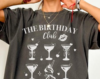 Personalized Name Birthday Girl Squad Comfort Colors Shirt Custom Birthday Party Group Social Club Cocktail Birthday Trip Shirt
