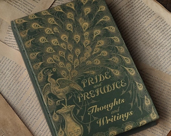 Jane Austen Hardcover Journal Gift, Pride and Prejudice Jane Austen Quotes Notebook, English Teacher Vintage Book Cover Classic Literature
