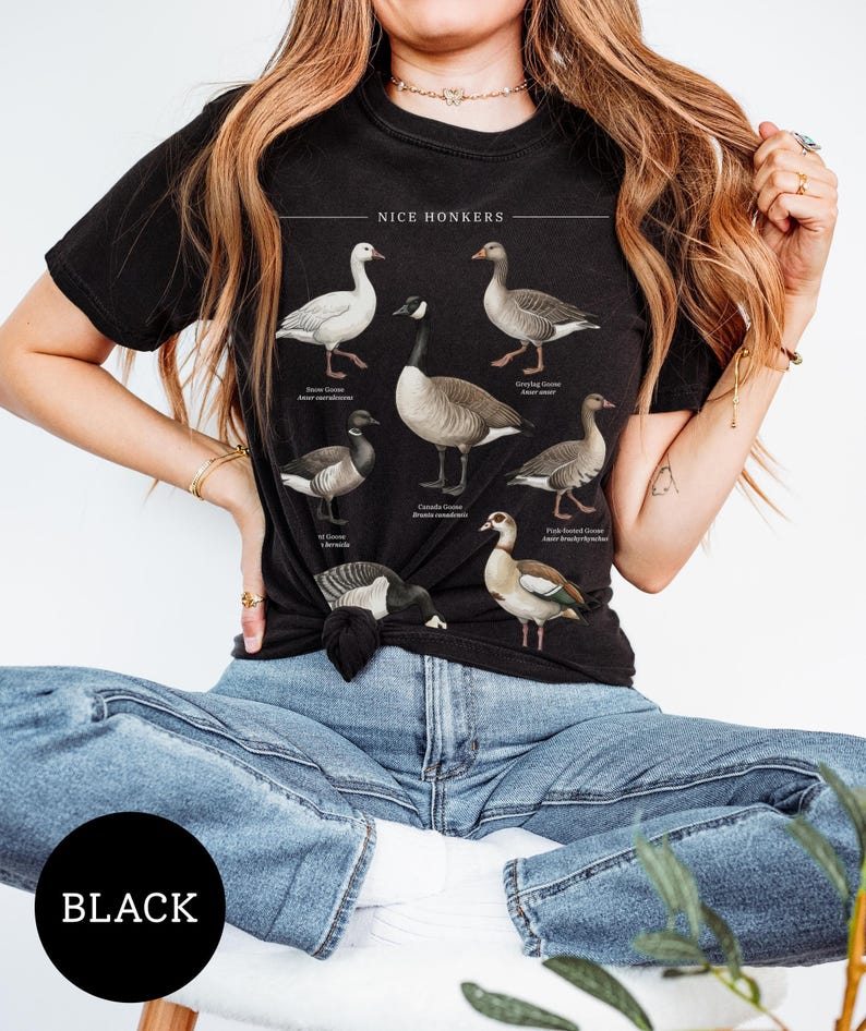 Nice Honkers Shirt, Funny Silly Goose Tee, Vintage Bird Field Guide Shirt, Cottagecore Animal Shirt, Bird Lover Gift, Subtle Humor Tee bild 7