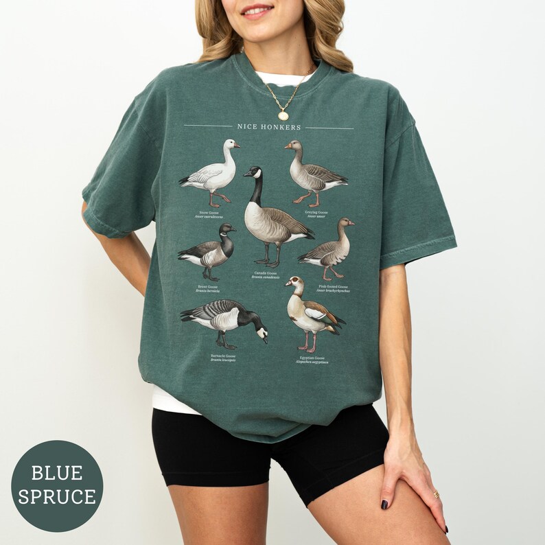 Nice Honkers Shirt, Funny Silly Goose Tee, Vintage Bird Field Guide Shirt, Cottagecore Animal Shirt, Bird Lover Gift, Subtle Humor Tee bild 11