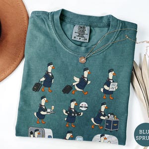 Flight Attendant Silly Goose Shirt, Funny Cabin Crew Goose Tee, Cute Stewardess Gift, Airline Crew Shirt, Aviation Lover Goose on the Loose image 10