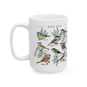 Nice Tits Mug, Funny Bird Mug, Birdwatcher Gift, Blue Tit Great Tit Cup, Bird Lover Gift, Funny Nature Mug, 11oz 15oz Coffee Mug image 6