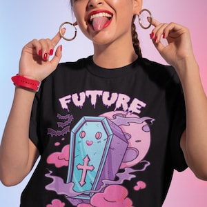 Pastel Goth Coffin Future Corpse Shirt, Yami Kawaii, Fairy Kei, Pastel Grunge Shirt, Pink Kawaii Shirt, Harajuku Shirt, Halloween Shirt