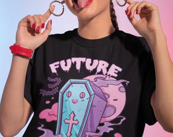 Pastel Goth Coffin Future Corpse Shirt, Yami Kawaii, Fairy Kei, Pastel Grunge Shirt, Pink Kawaii Shirt, Harajuku Shirt, Halloween Shirt