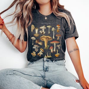 Mushroom Shirt, Mushroom Top, Cottagecore Clothing, Goblincore Clothing, Dark Academia, Fairy Grunge Clothing, Mushroom T shirt