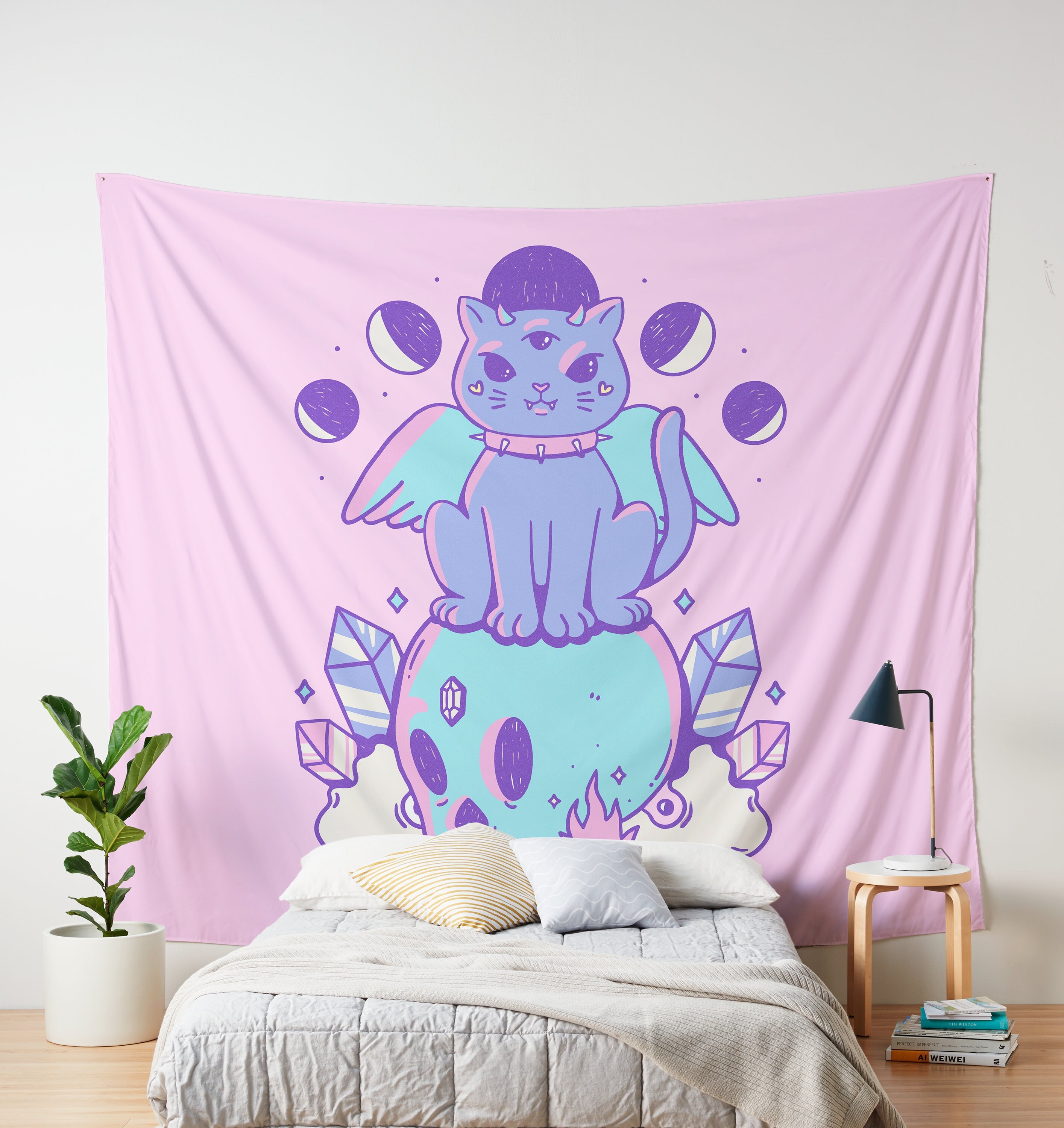 Kawaii Room Decor Cartoon Girl Aesthetic Room Decor Tapestry Tarot Cards  Cute Room Decor Mural Boho Decoration Home Wall Decor