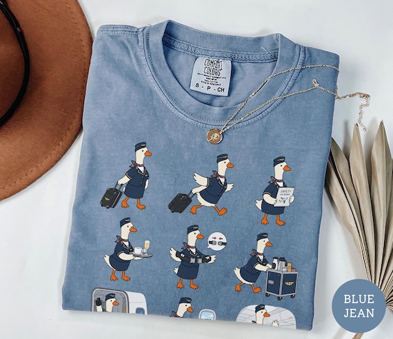 Flight Attendant Silly Goose Shirt, Funny Cabin Crew Goose Tee, Cute Stewardess Gift, Airline Crew Shirt, Aviation Lover Goose on the Loose
