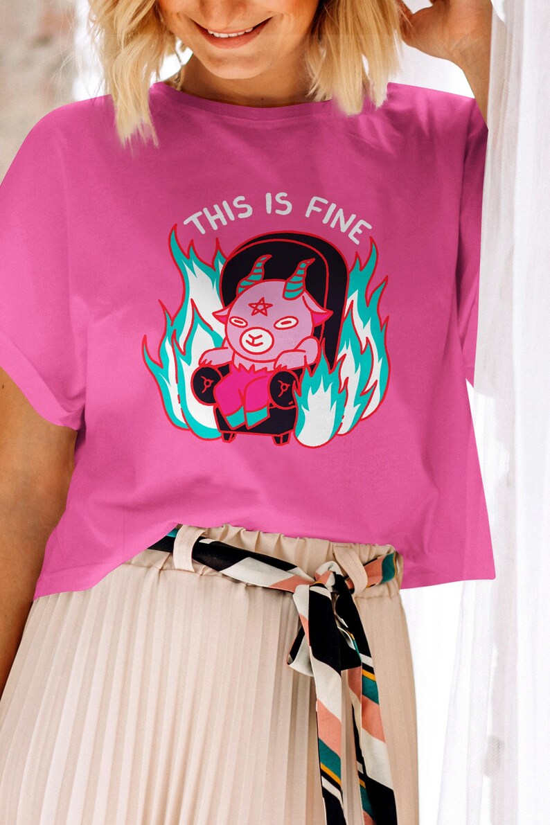 Harajuku Baphomet Pastel Goth Shirt, Pastel Goth Clothing, Harajuku Shirt, Cryptid Shirt, Kawaii Clothes, Kawaii Goth, Kawaii Goat Shirt image 3