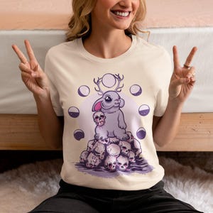 Jackalope Pastel Goth Shirt, Pastel Goth Clothing, Harajuku Shirt, Jackalope Shirt, Cryptid Shirt, Kawaii Goth, Creepy Cute Shirt immagine 6
