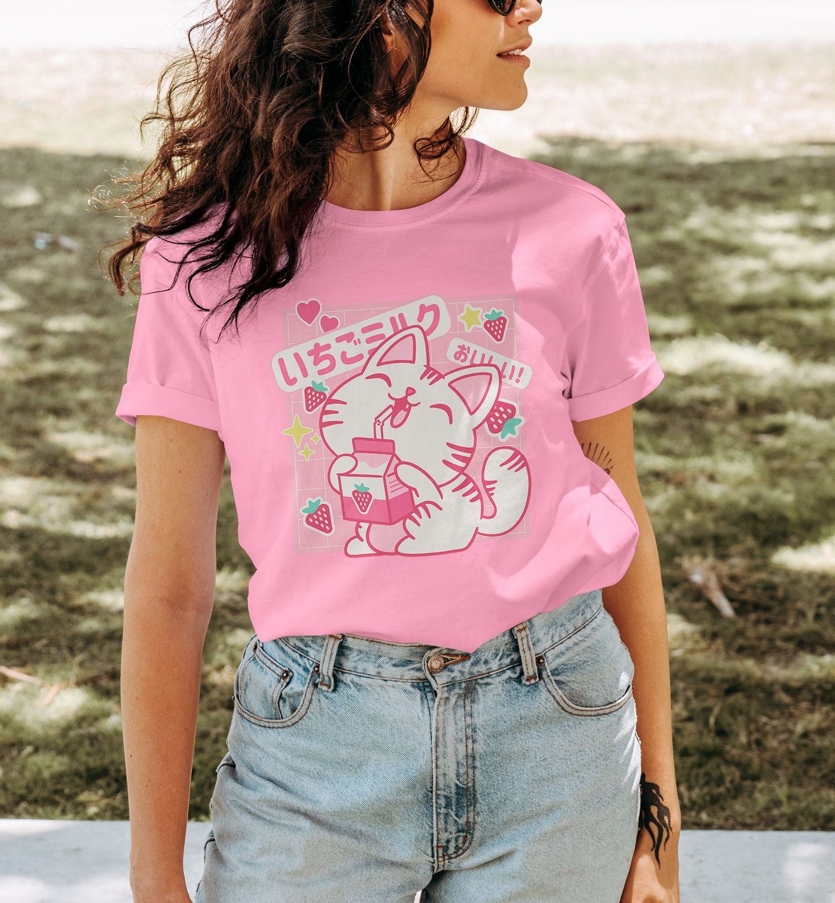 Anime pink shirt sale