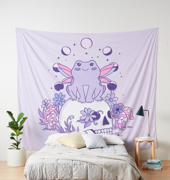 Harajuku Frog Tapestry Pastel Goth Decor Kawaii Goth Tapestry
